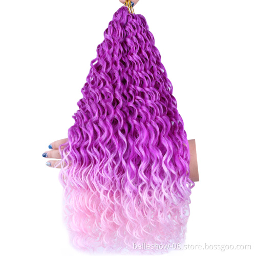 Xin Si loose deep wave bundles frontal closure natural wave color crochet hair synthetic braiding hair